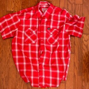 DIXXON Red and White Plaid Men's Shirt